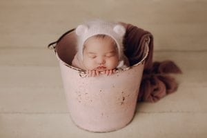 Adelaide newborn baby photographer's photo of a newborn baby girl.