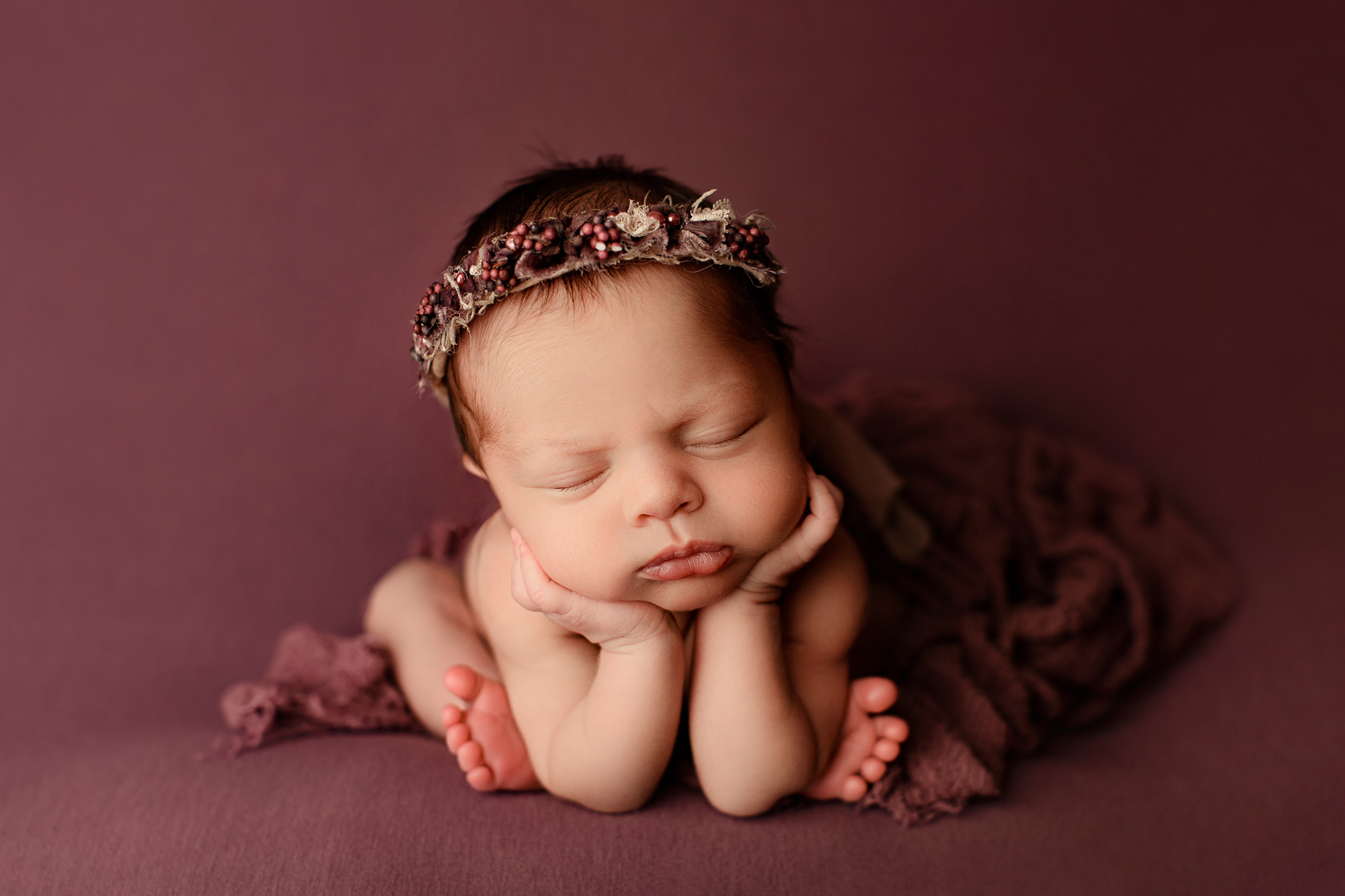 Adelaide newborn baby photographer's photo of a newborn baby girl.