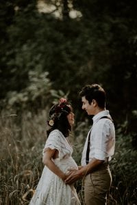 Adelaide maternity photographer's photo of a pregnant woman in a white dress.