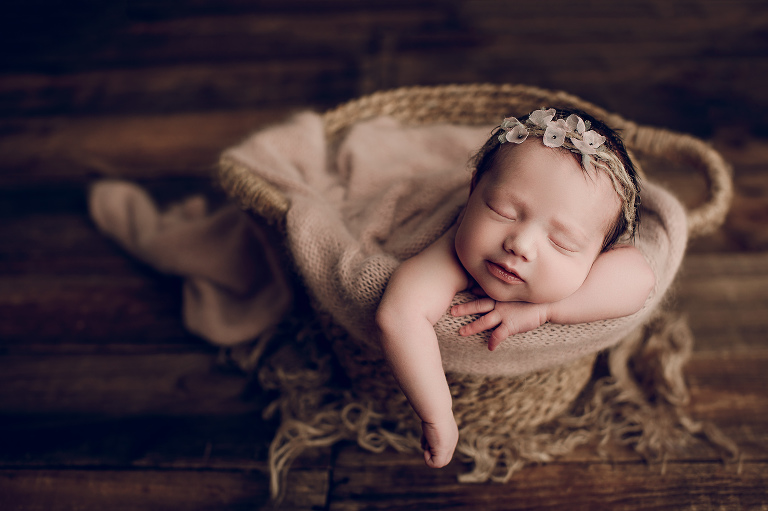 Adelaide newborn baby photographer's photo of a newborn baby girl.