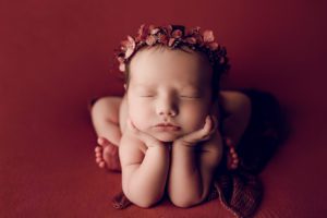 Adelaide newborn baby photographer's photo of a newborn baby girl.
