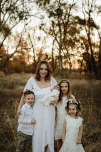 A mum and her 4 children at a photography shoot in Adelaide.